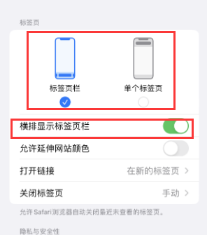 松北iPhone授权维修分享Safari浏览器如何切换标签栏位置 